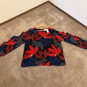 Loft Outlet ruffle sleeve blouse NWT